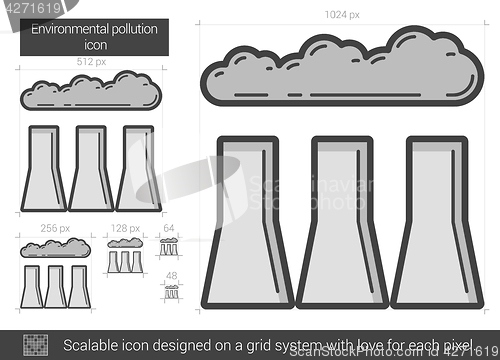 Image of Environmental pollution line icon.