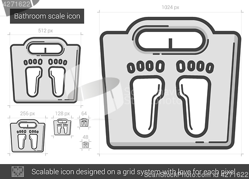 Image of Bathroom scale line icon.