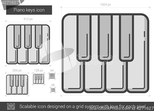 Image of Piano keys line icon.