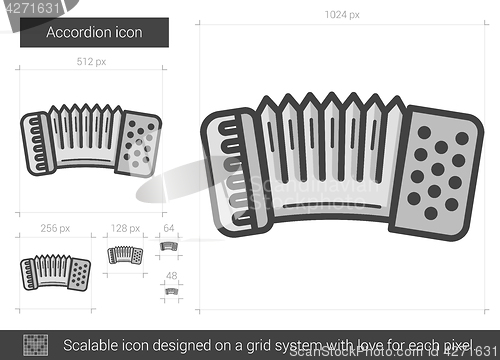 Image of Accordion line icon.