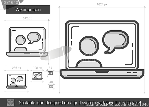 Image of Webinar line icon.