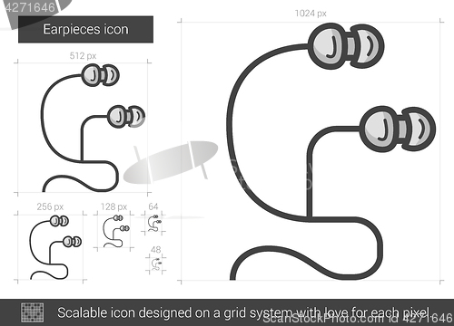 Image of Earpieces line icon.