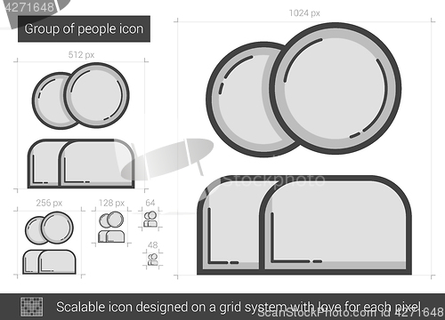 Image of Group of people line icon.