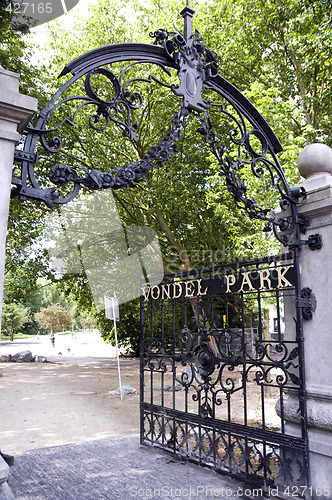 Image of entrance vondel park amsterdam holland