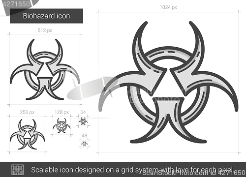 Image of Biohazard line icon.