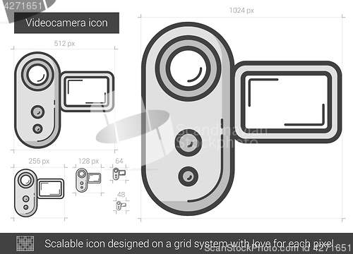 Image of Videocamera line icon.