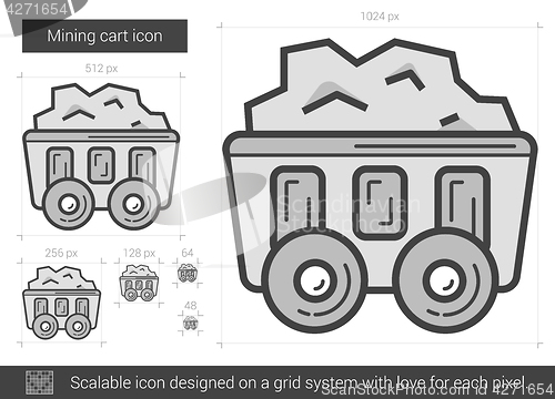 Image of Mining cart line icon.