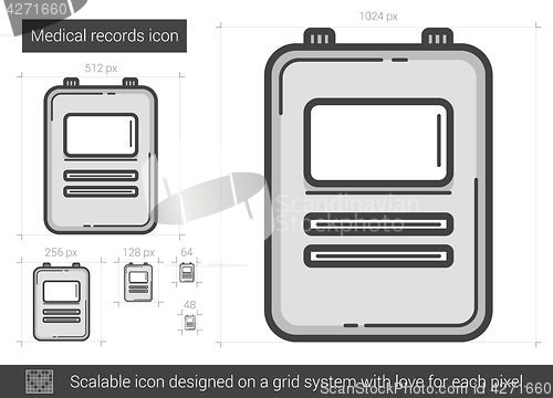 Image of Medical records line icon.