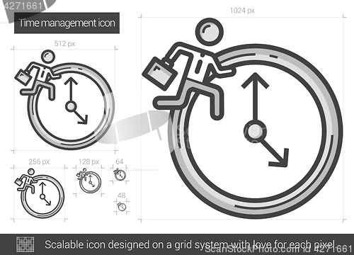 Image of Time managment line icon.