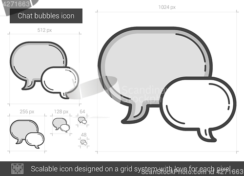 Image of Chat bubbles line icon.