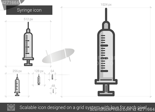 Image of Syringe line icon.