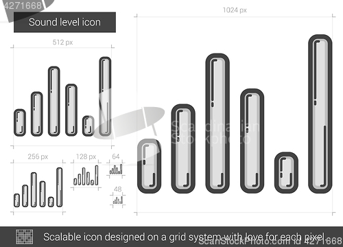 Image of Sound level line icon.