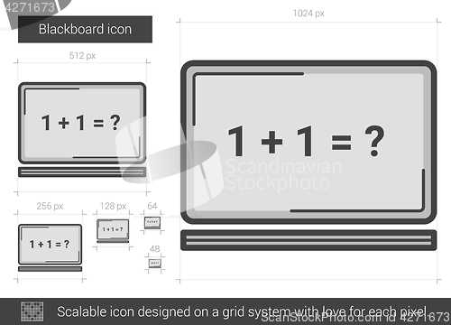 Image of Blackboard line icon.