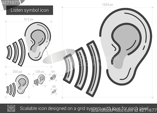 Image of Listen symbol line icon.