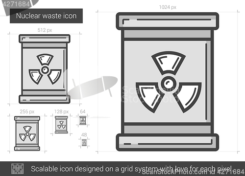 Image of Nuclear waste line icon.