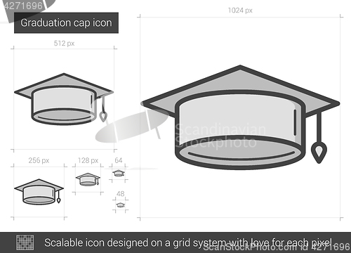 Image of Graduation cap line icon.