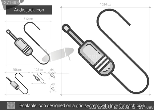 Image of Audio jack line icon.