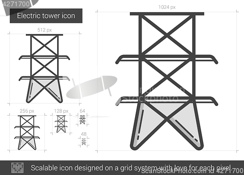 Image of Electric tower line icon.