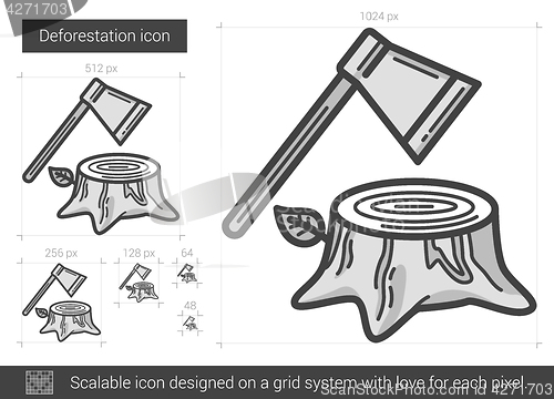 Image of Deforestation line icon.