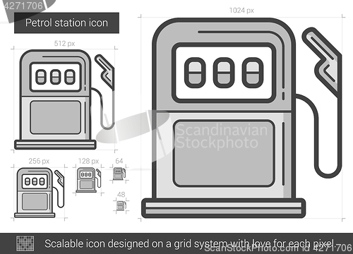 Image of Petrol station line icon.