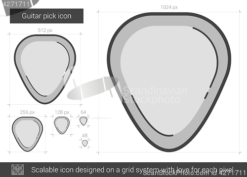 Image of Guitar pick line icon.