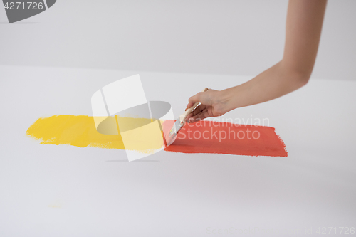 Image of couple painting interior wall