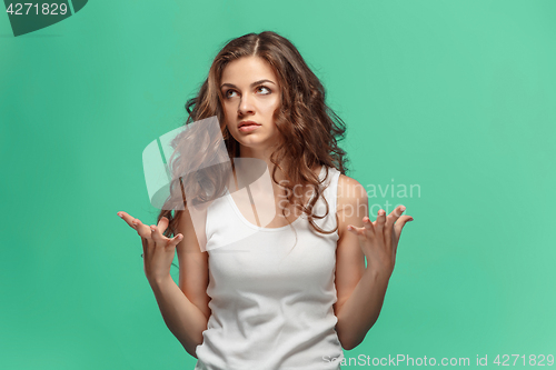 Image of The portrait of disgusted woman