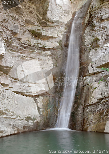 Image of Waterfall and rocks, Perino river, Valtrebbia, Italy