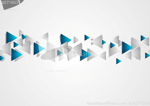 Image of Hi-tech blue grey background with triangles