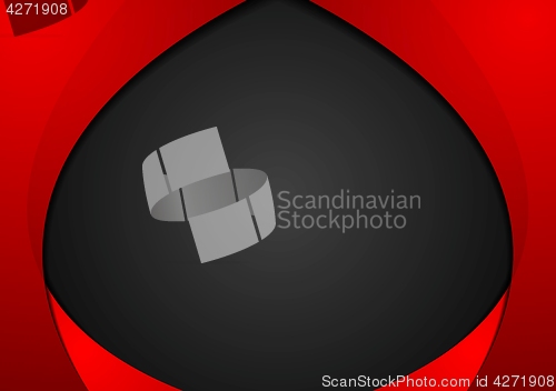 Image of Abstract contrast red black wavy corporate background