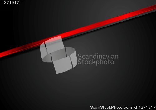 Image of Abstract black corporate background with red glossy stripe