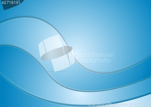 Image of Abstract blue corporate wavy background