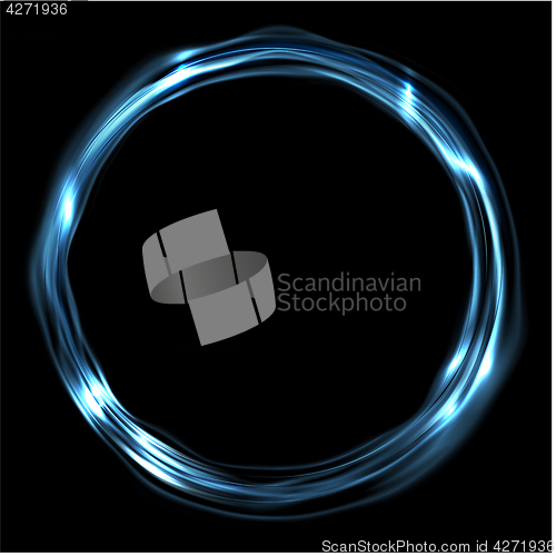 Image of Blue glossy iridescent ring circle