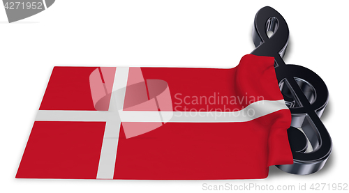 Image of clef symbol and danish flag - 3d rendering