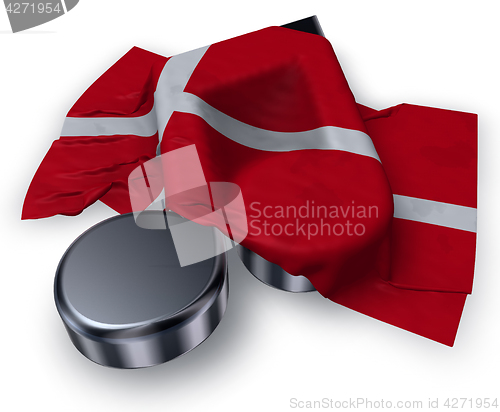 Image of music note and danish flag - 3d rendering