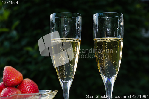 Image of Two glasses with sparkling wine