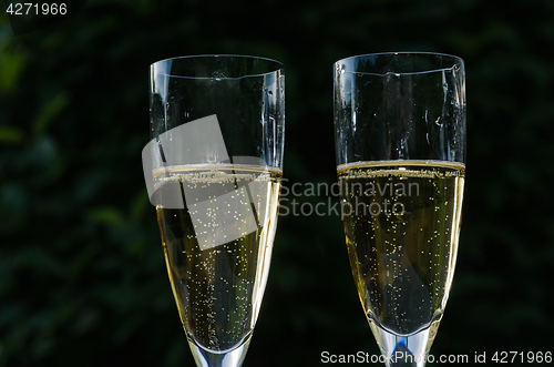 Image of Close up of two glasses with champagne