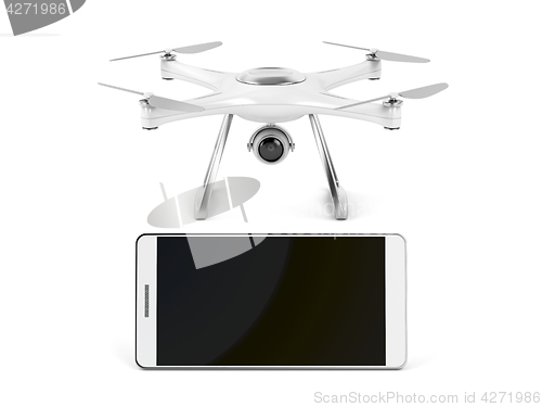 Image of Smartphone and drone