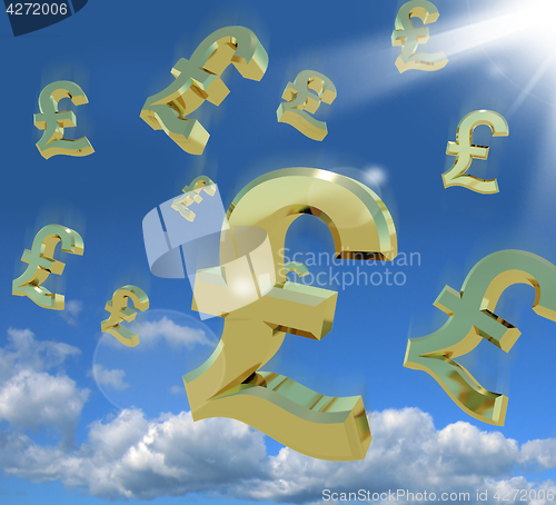 Image of Pound Signs In The Sky As A Sign Of Money