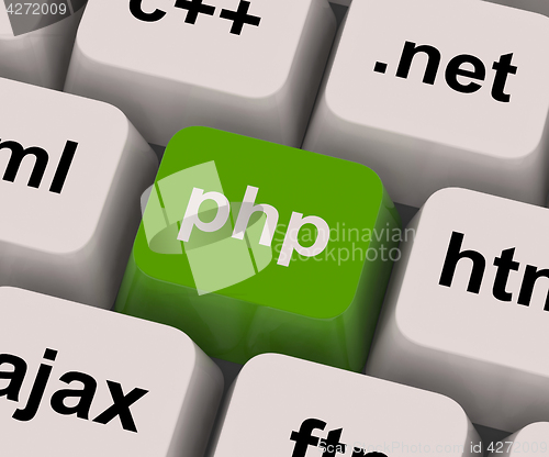Image of Php Programming Key Shows Internet Development Language