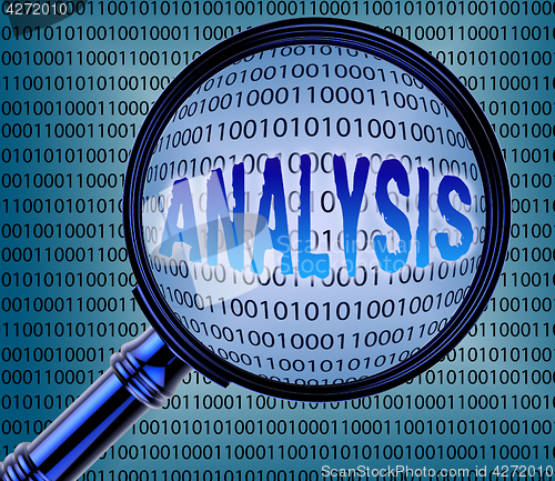 Image of Data Analysis Represents Communication Magnifying And Searches