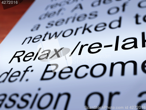 Image of Relax Definition Closeup Showing Less Stress