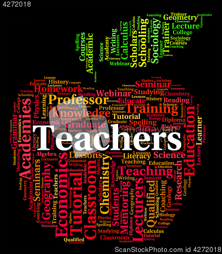 Image of Teachers Word Indicates Give Lessons And Coach
