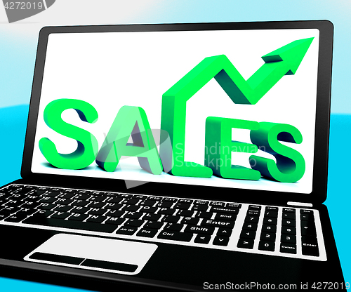 Image of Sales On Notebook Showing Marketing Profits