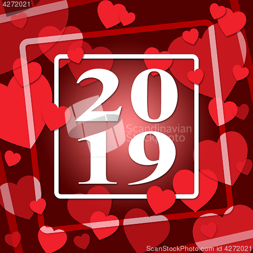 Image of Two Thousand Nineteen Shows Heart Shapes And 2019