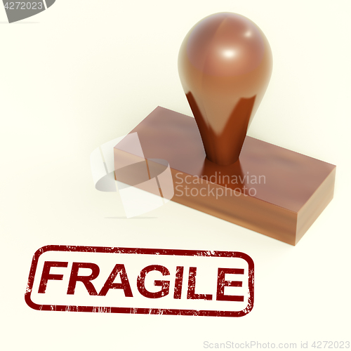 Image of Fragile Stamp Showing Breakable Products For Delivery