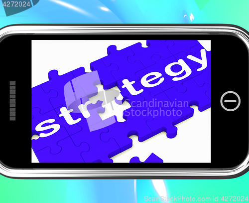 Image of Strategy On Smartphone Shows Planning