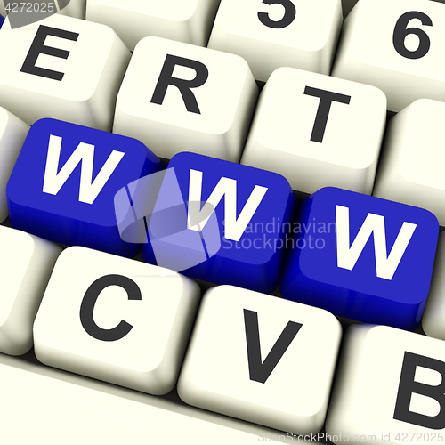 Image of Www Computer Keys Showing Online Websites Or Internet