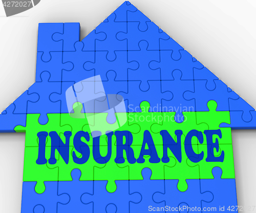 Image of House Insurance Shows Home Protected And Insured