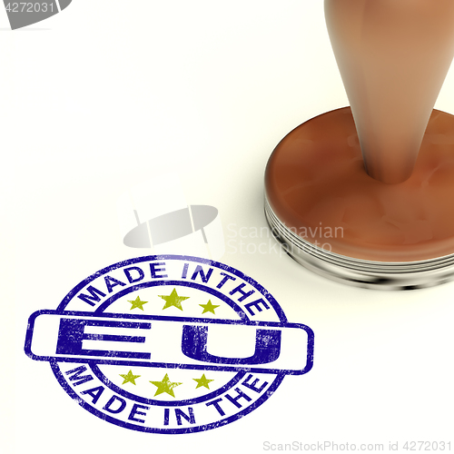 Image of Made In The EU Stamp Showing Product Or Produce From The Europea